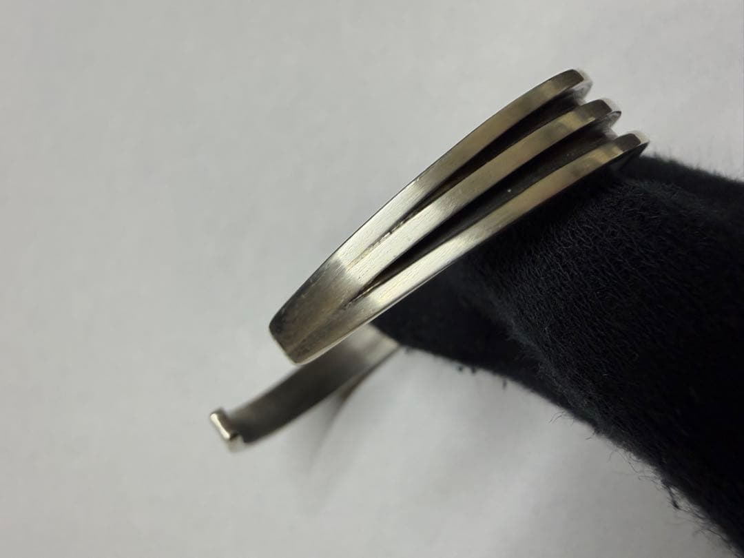 k*o様 TOM HAWK シルバー ブラック 2ライン　ストライプ バングル