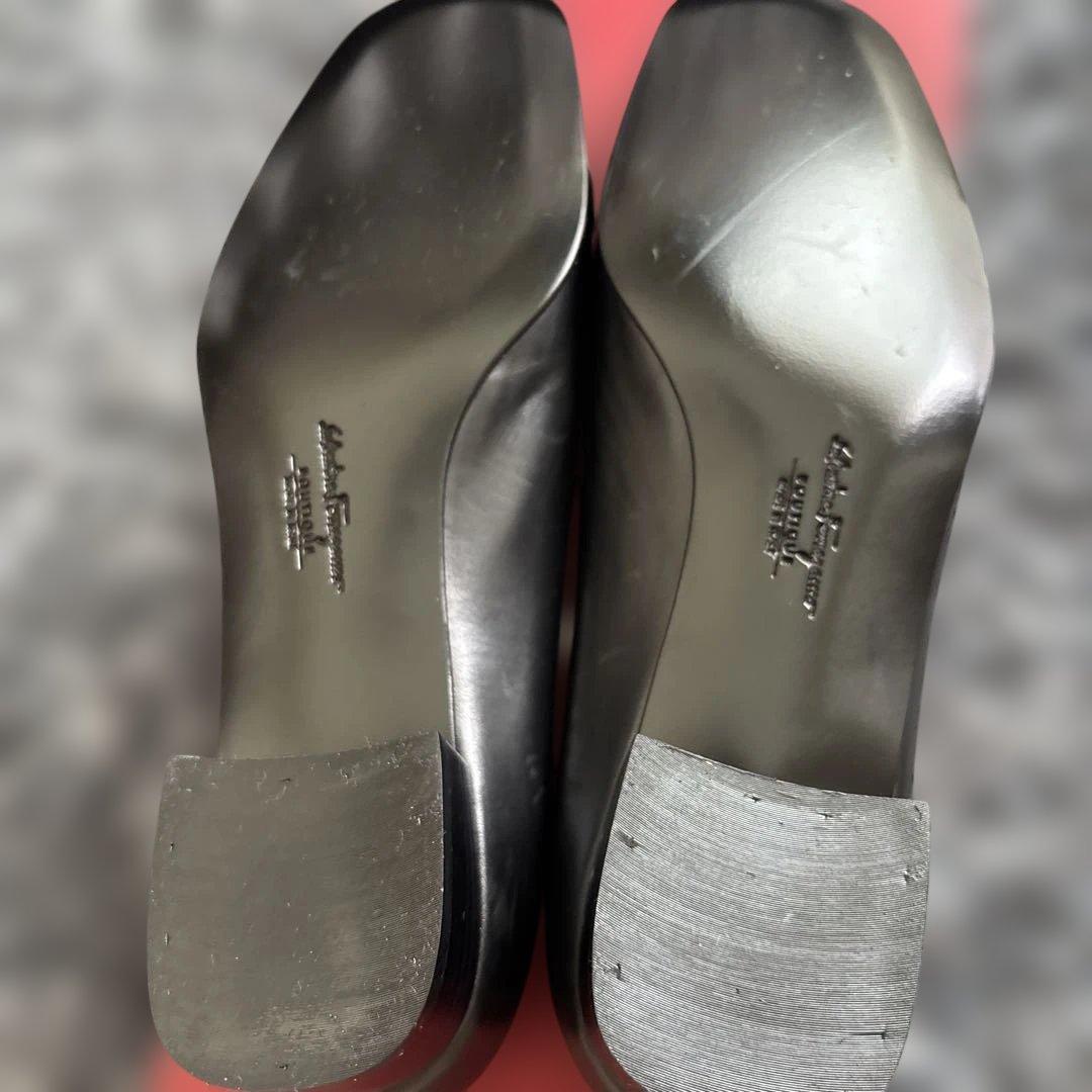 フェラガモ　レザー フラットシューズ 黒　36 1/2