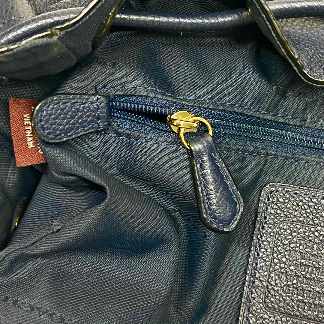 保存袋付！coach リュック375812ターンロック革レザーネイビーmi092