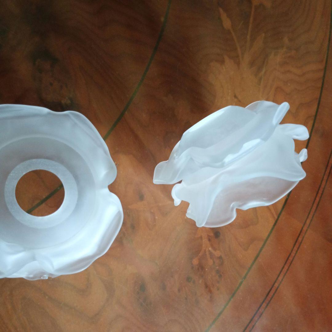 アンティーク薔薇シェード/イタリア製/スリガラス2灯/ NY購入/訳あり