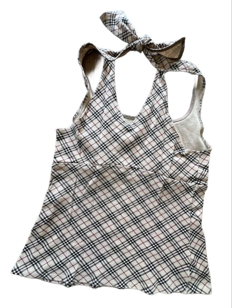 バーバリーブルーレーベル　チェック　ホルダーネック　キャミソール　タンクトップ