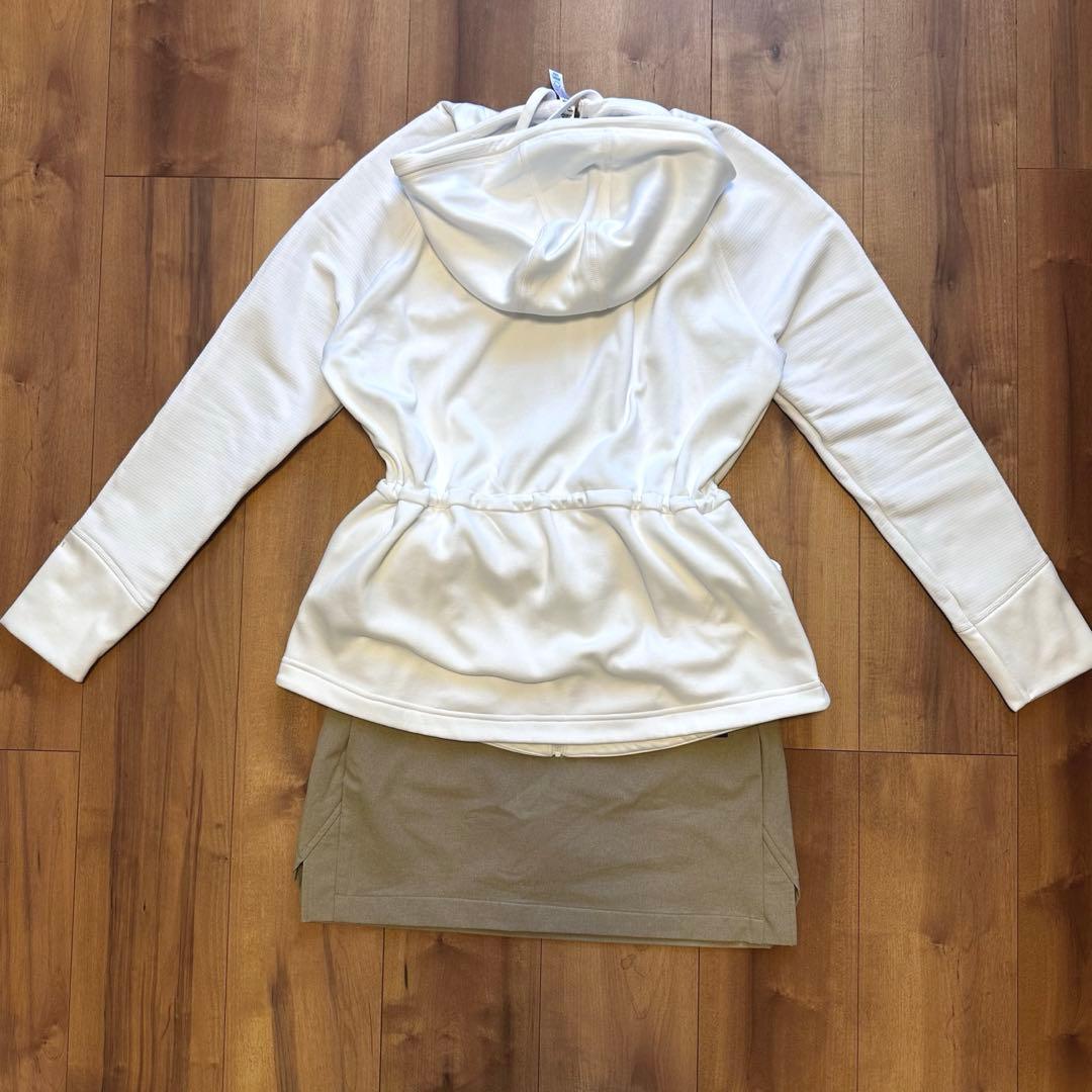 裏起毛パーカー　ウエストシェイプ　ストレッチスカート　セットアップ　春秋冬　L