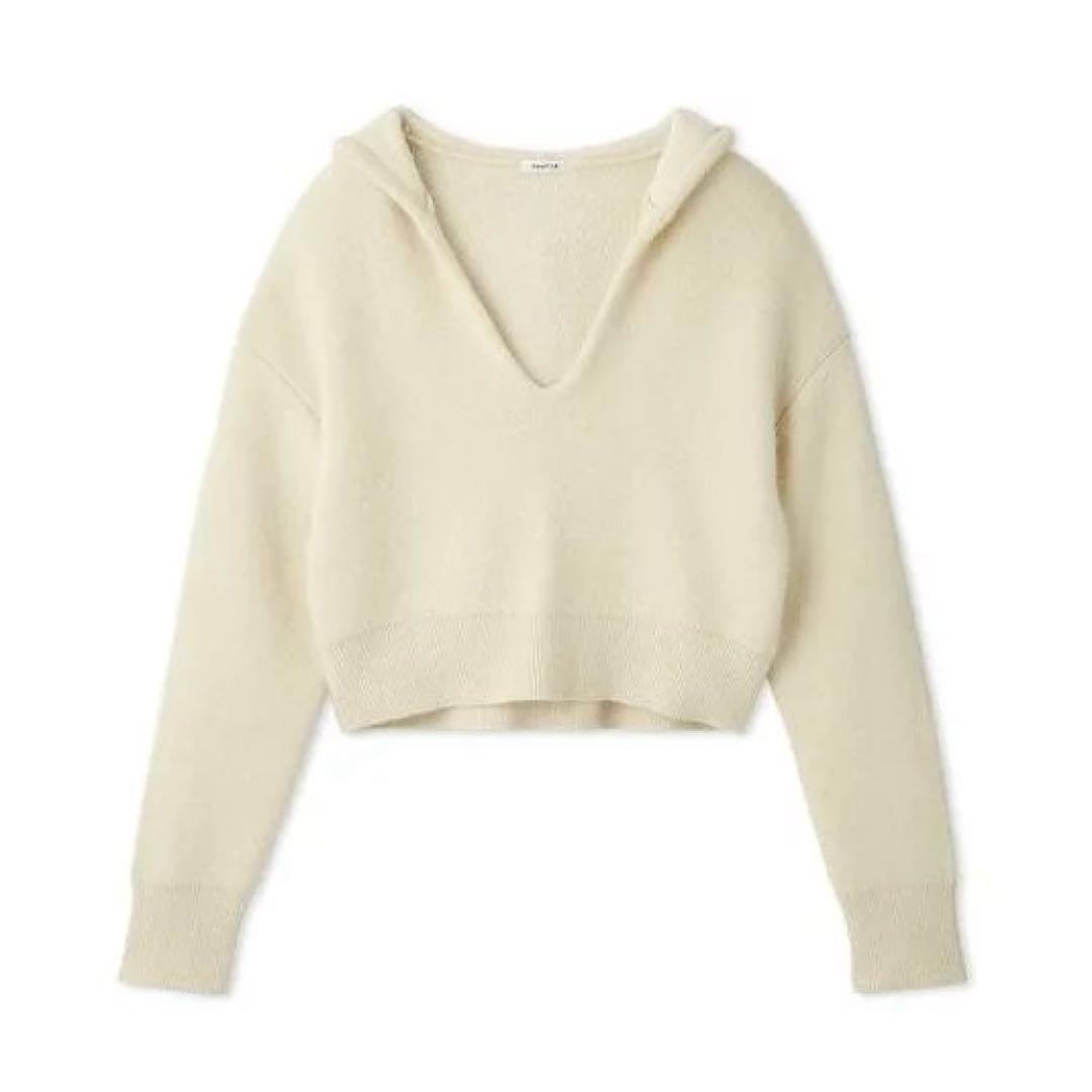 FRAY I.D ショートニットフーディ F アイボリー 定価19,800円