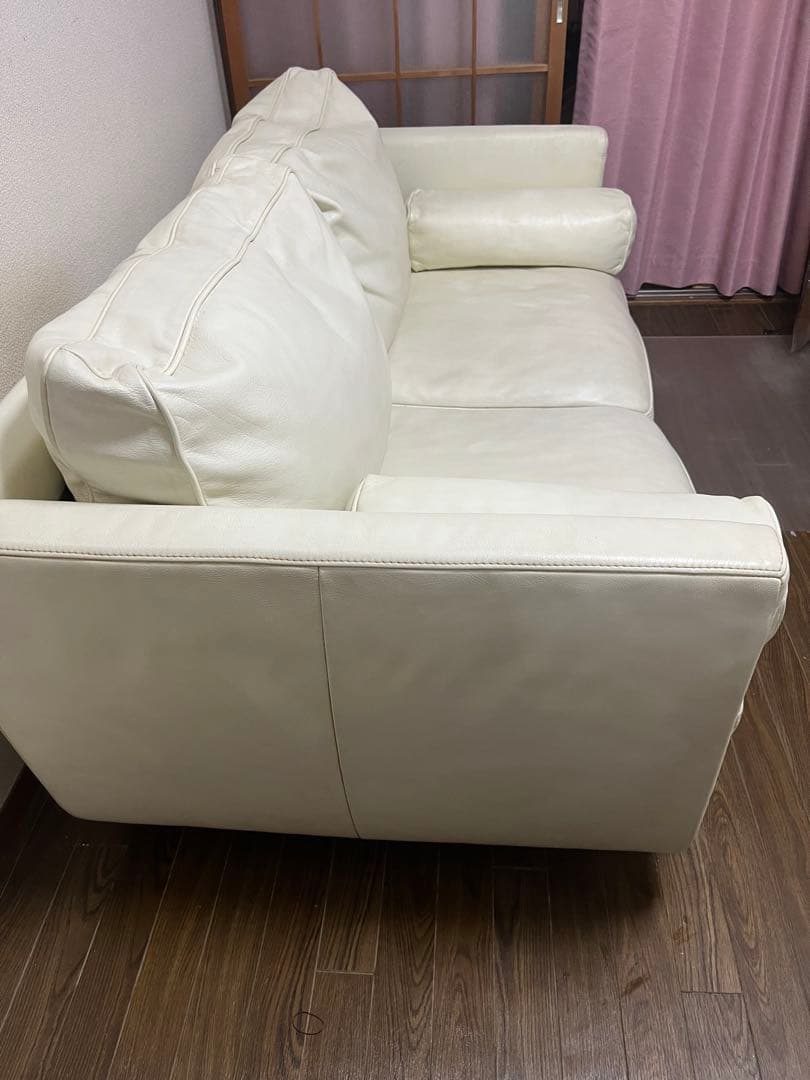 アクタス☆ACTUS 本革ソファ ギャラリーM　ホワイト 2.5人掛け