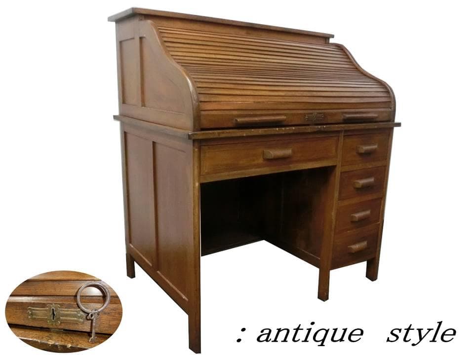 アンティーク机 文机 店舗 レトロ 蛇腹 骨董 カフェ 店舗什器 天然生活
