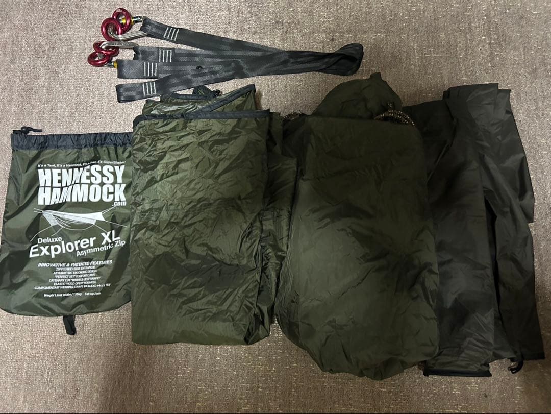 ヘネシーハンモック エクスプローラーデラックスA-SYM ZIP 美品付属品多数