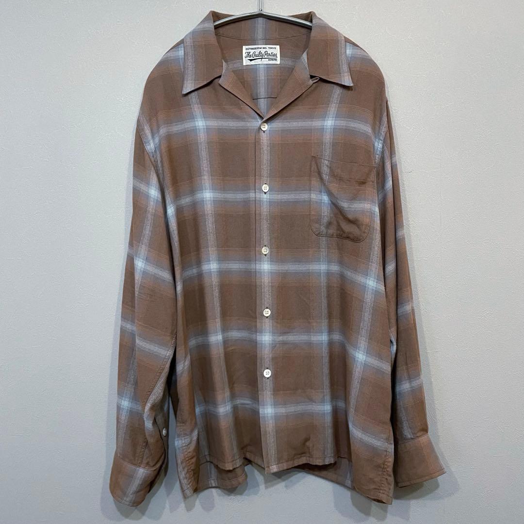 即完売人気カラー！ワコマリア　オンブレチェックシャツ　Lサイズ