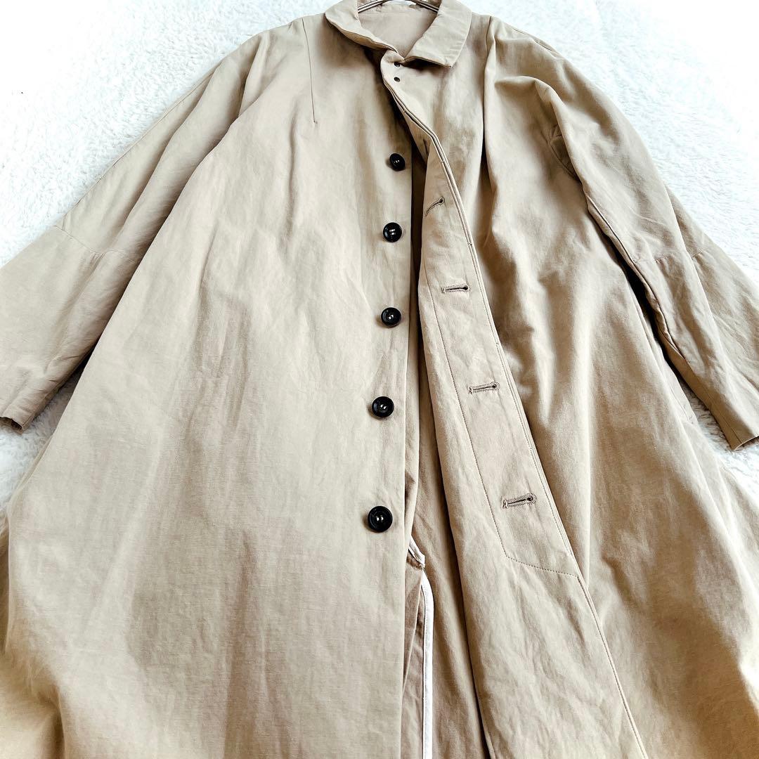 【suzuki takayuki】比翼仕立ステンカラーコート　ベージュ【日本製】