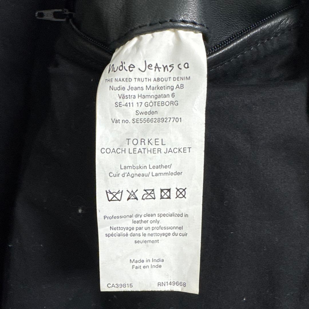 く*ら様 Nudie Jeans Co. ブラックレザージャケット Lサイズ