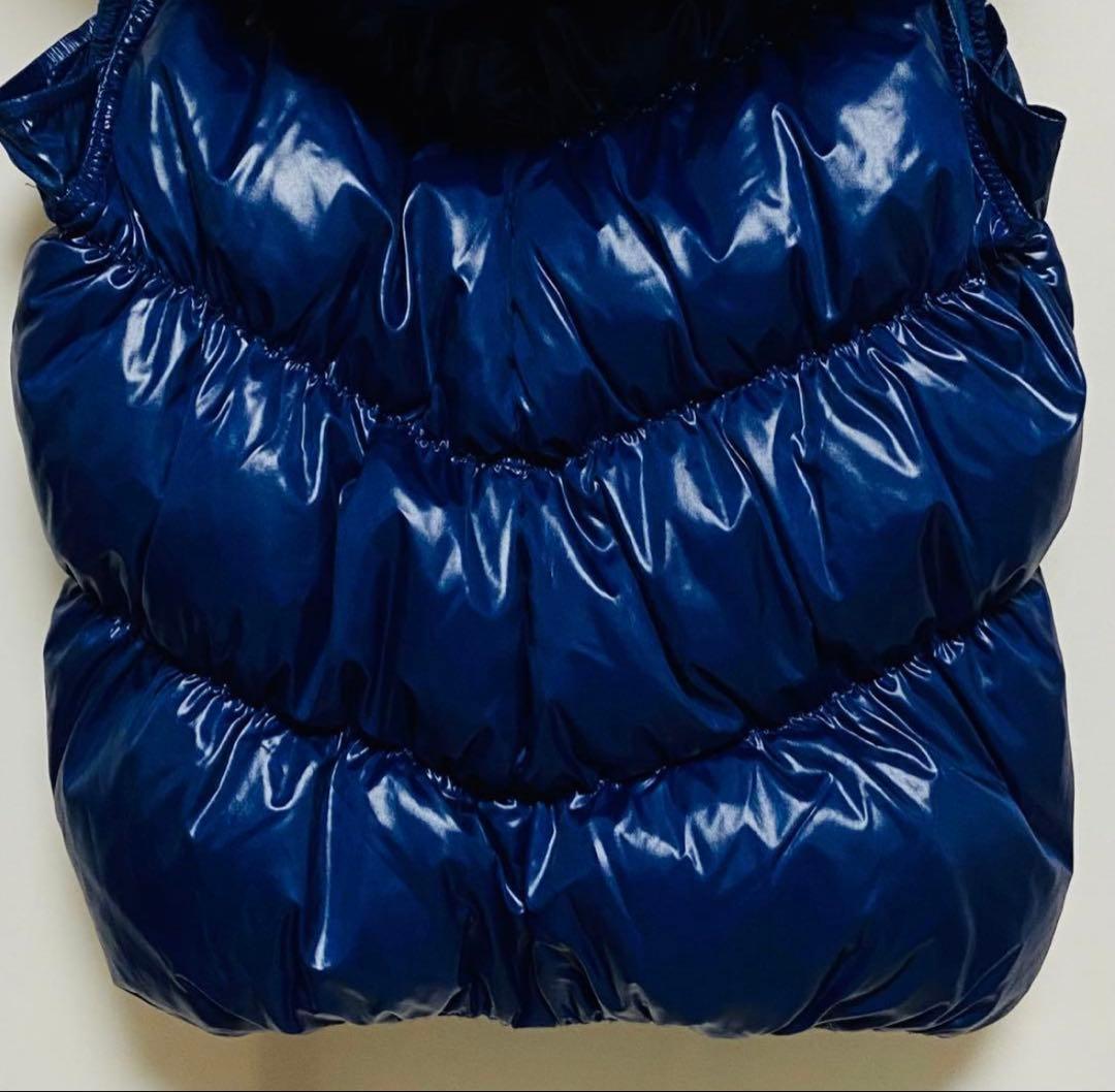 ギャップGAPダウンベスト　ファーフード付き　S　ブルー