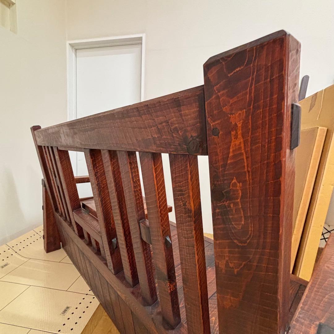 民芸家具　ベンチ　長椅子　机付き　アンティーク