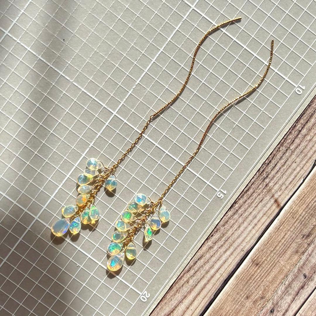 確認用ページ 極美プレシャスオパール ウェーブアメリカンピアス 14kgf