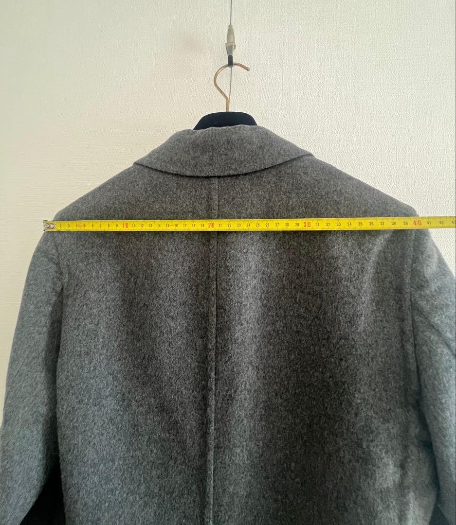 Louis Vuitton size46美品グレーコート ウール90%ヴィトン