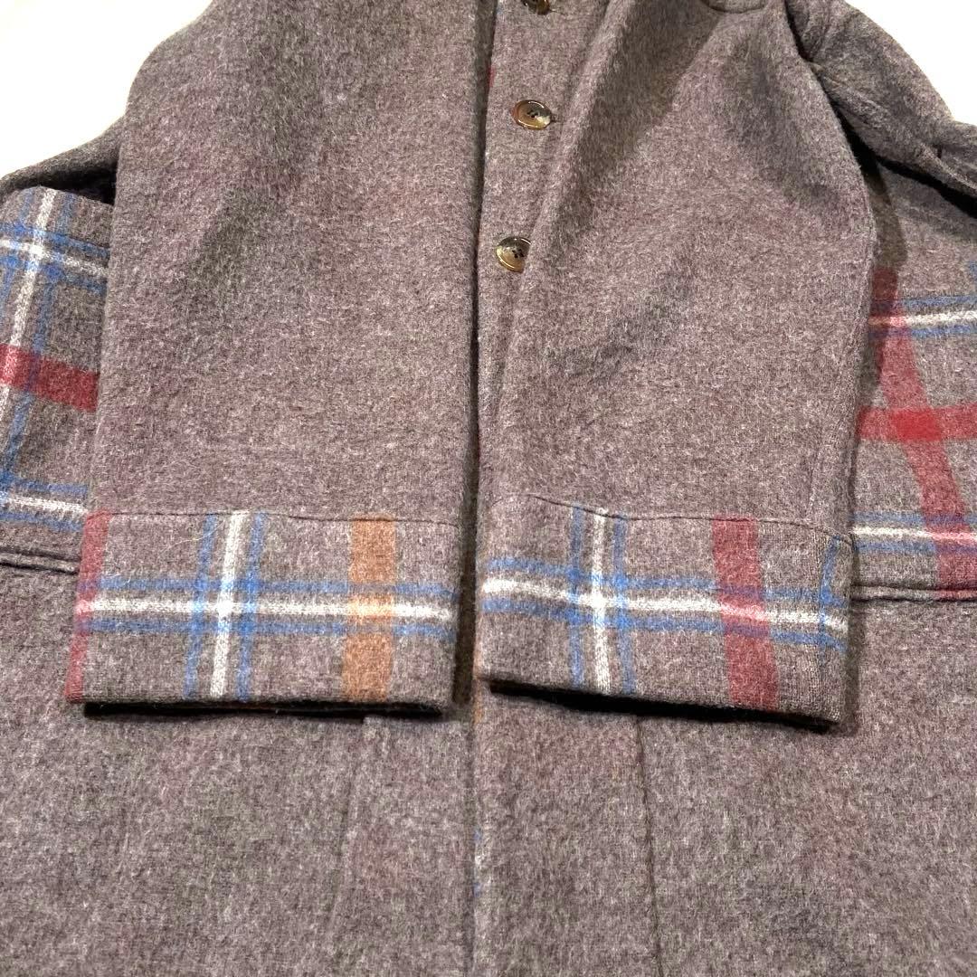 l'atelier du savon リバーシブル チェック ウール コート