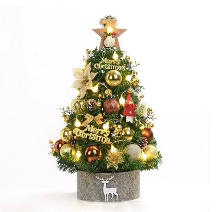 クリスマスツリー レッド ゴールド 90cm オーナメント 誕生日 飾り付け