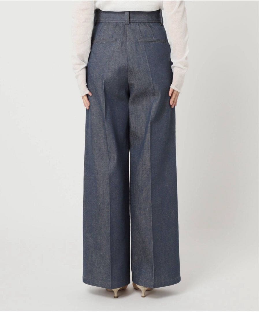 新品タグ付 定価24,750円 Plageリジッドデニムライクスラックス 34