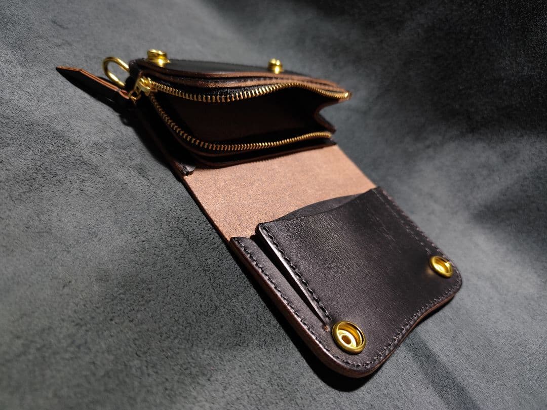 HORWEENクロムエクセル ショートトラッカーウォレット　ブラック　⑭