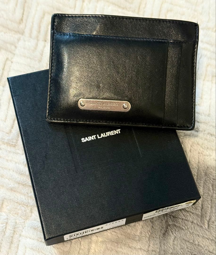 【定価6万円超】SAINT LAURENT ブラックレザー マネークリップ