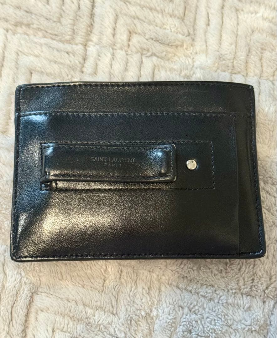 【定価6万円超】SAINT LAURENT ブラックレザー マネークリップ