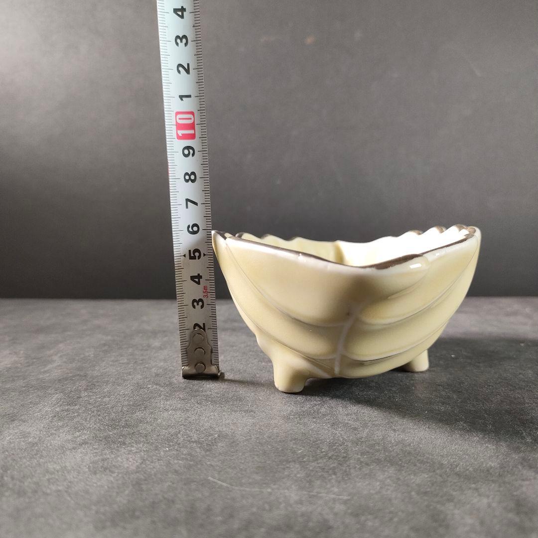 C13-2/在銘/プラチナ縁 刺身皿大9客・小11客/共箱/葉形皿/小皿/向付