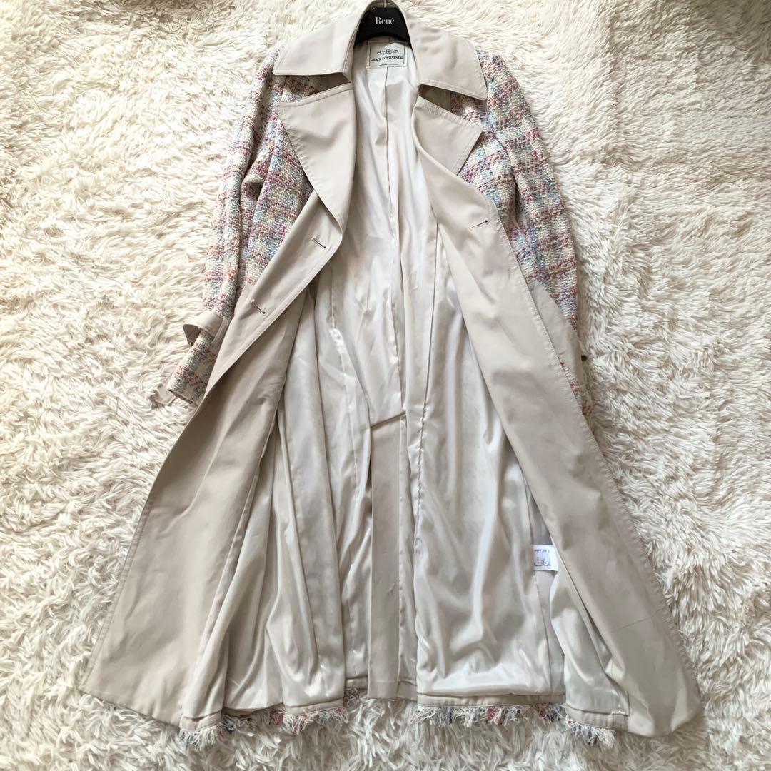 未使用級✨グレースコンチネンタル 現行 トレンチコート ツイード ベージュ