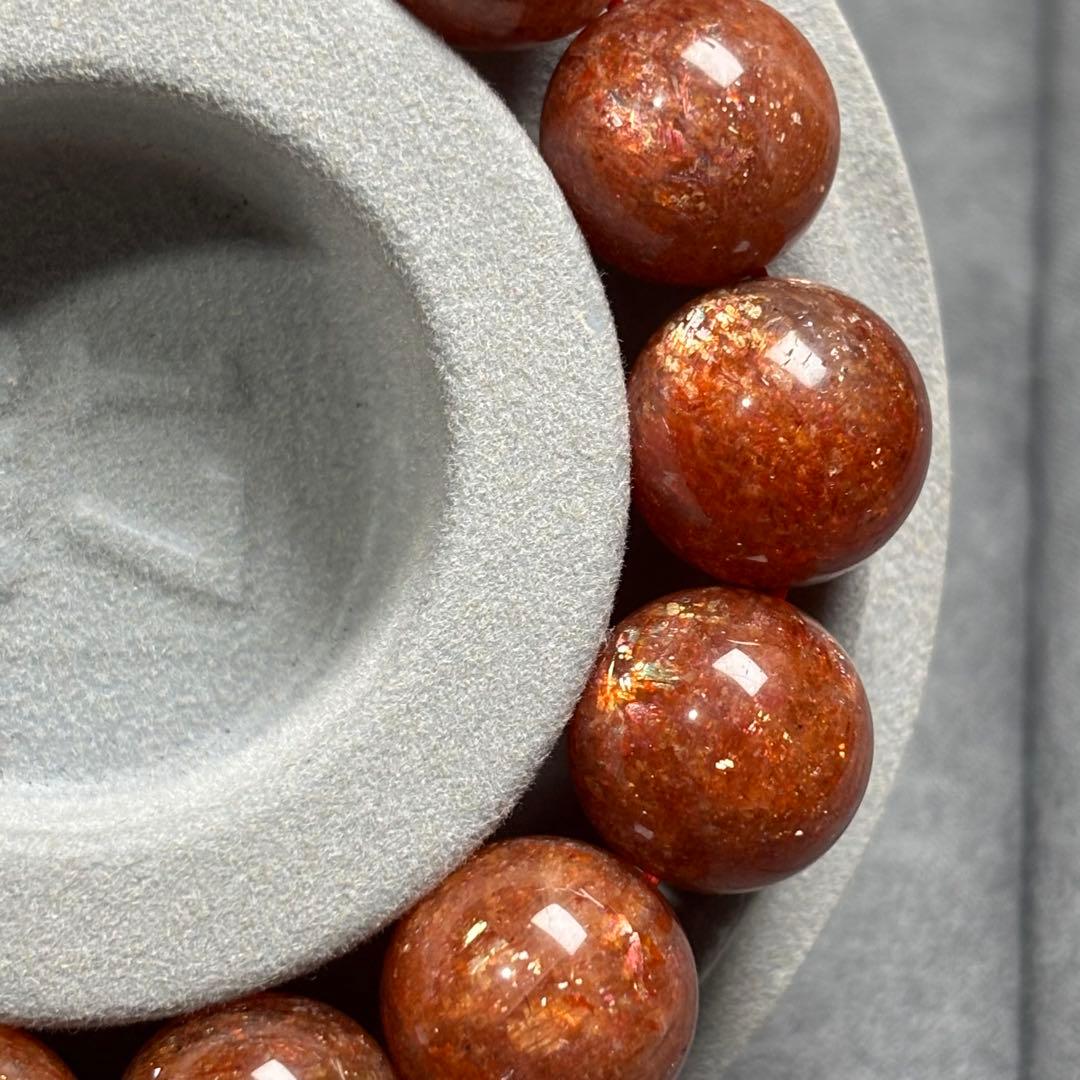 15.5㍉大玉キラキラ煌めく天然サンストーンブレスレットパワーストーン