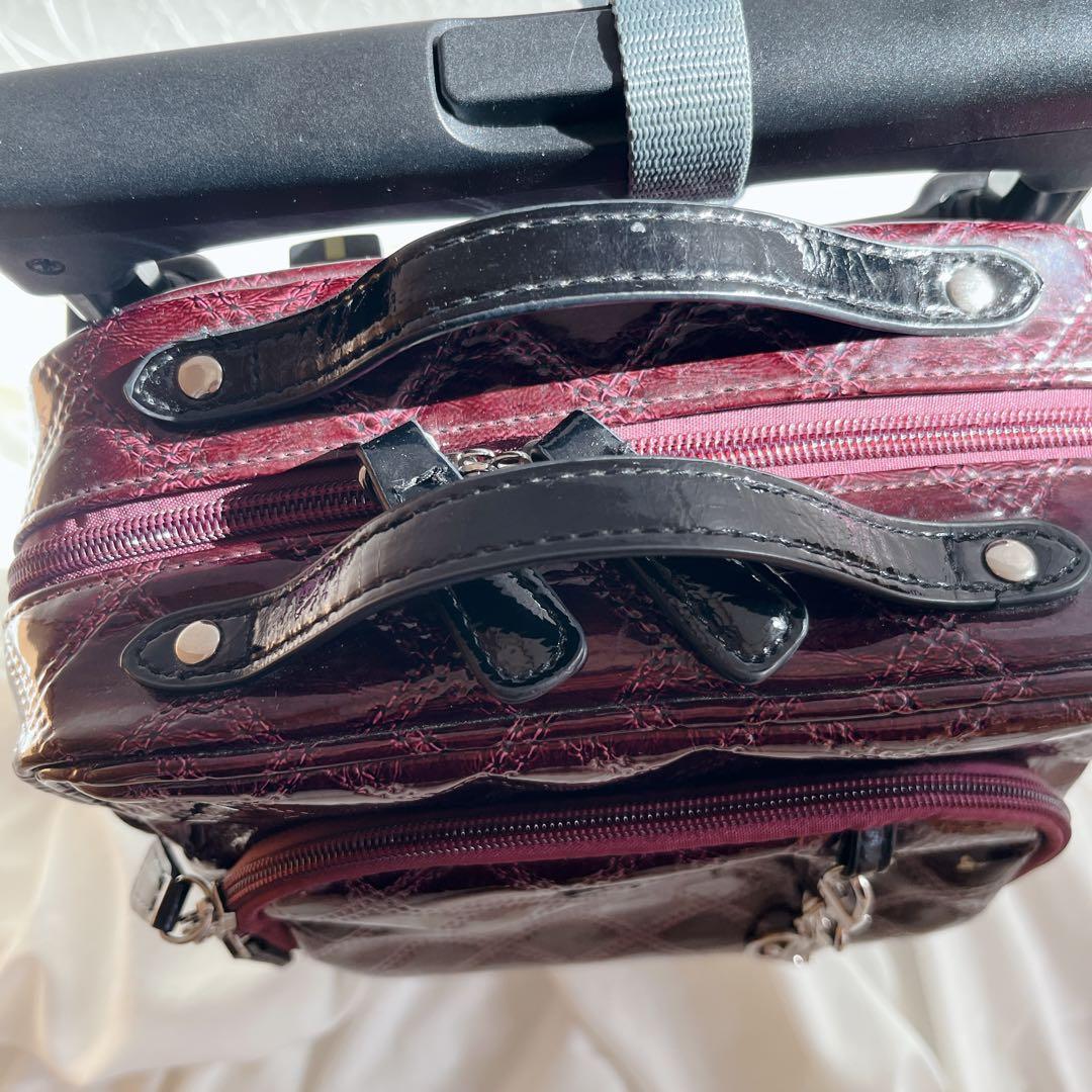 美品‼️SWANY スワニー エマイロ　ボルドー　キャリー　ショッピングバッグ