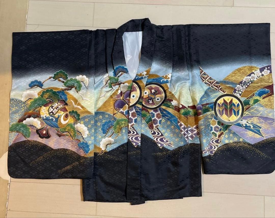 【フルセット】 七五三 着物 男の子 5歳 羽織袴セット 肩上げ済み