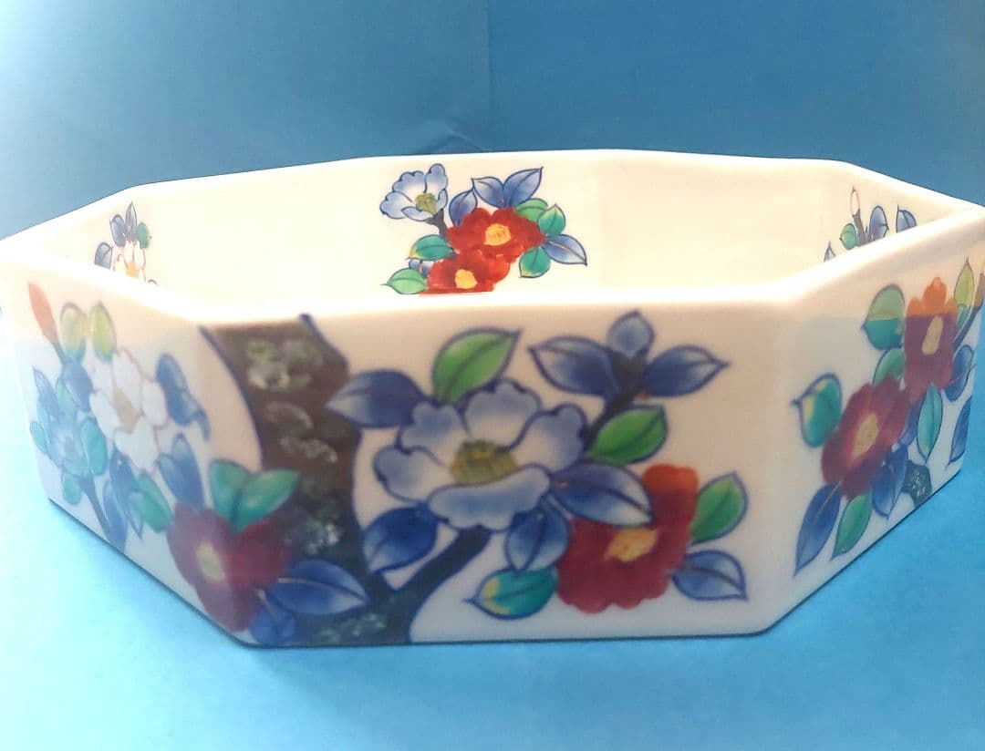 お値下げ！【備前有田焼】椿絵　鉢　伝統工芸士　江口天童作