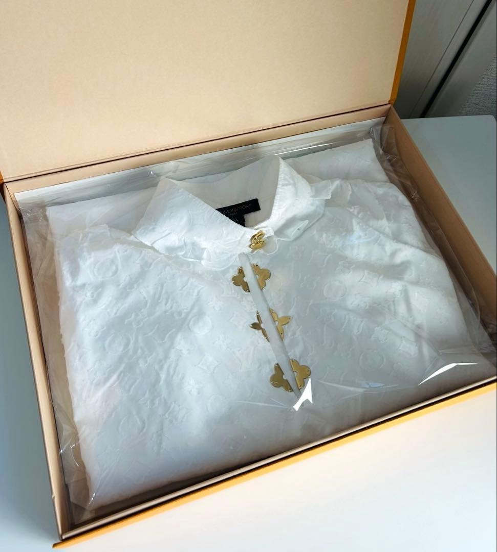 新品未使用 LOUIS VUITTON モノグラム フリル ブラウス ホワイト