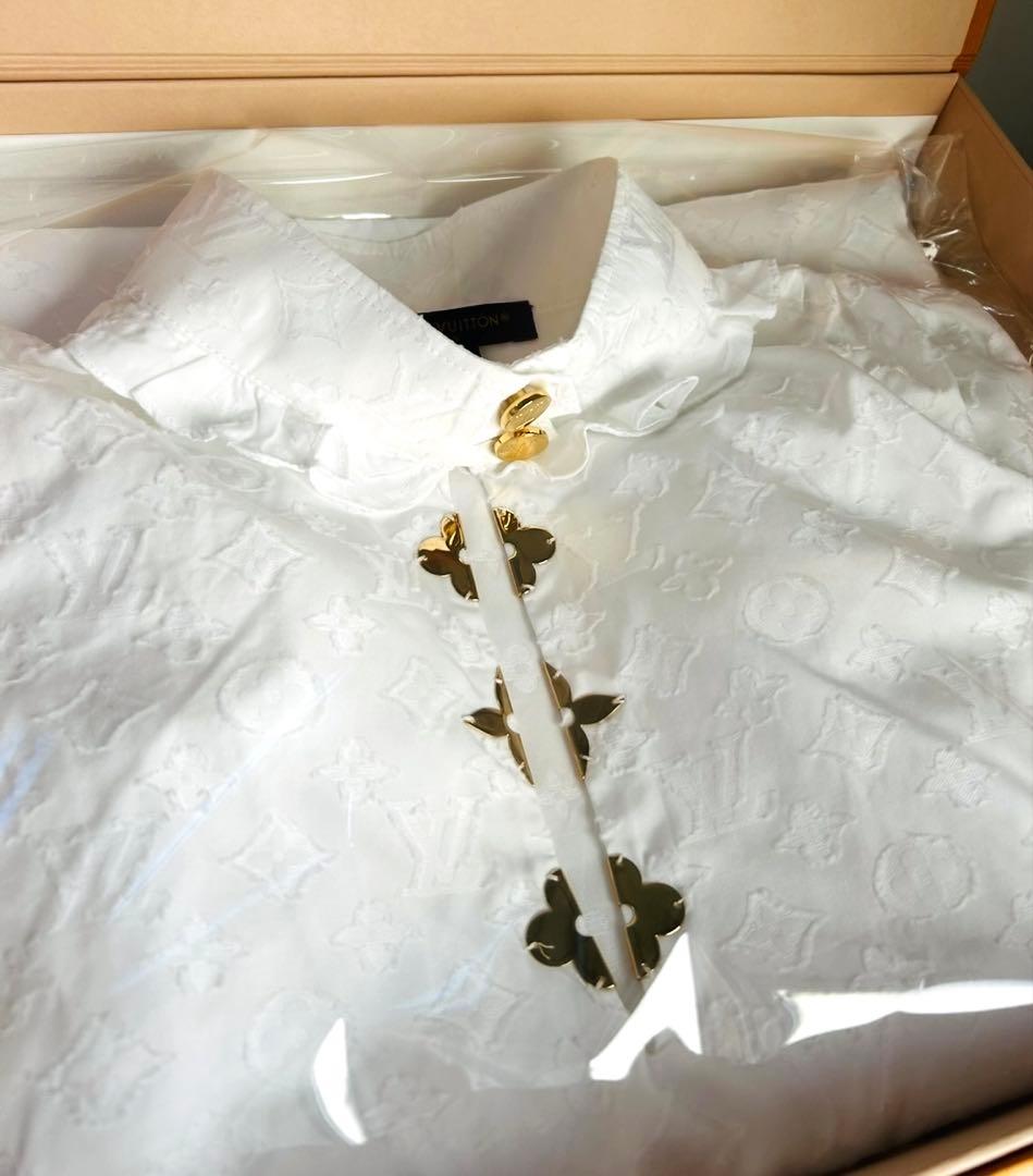 新品未使用 LOUIS VUITTON モノグラム フリル ブラウス ホワイト