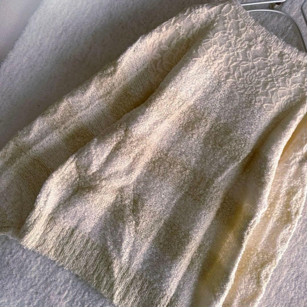 リズリサLIZ LISA ボーダー ニット レース リボン ボリューム袖 タグ付