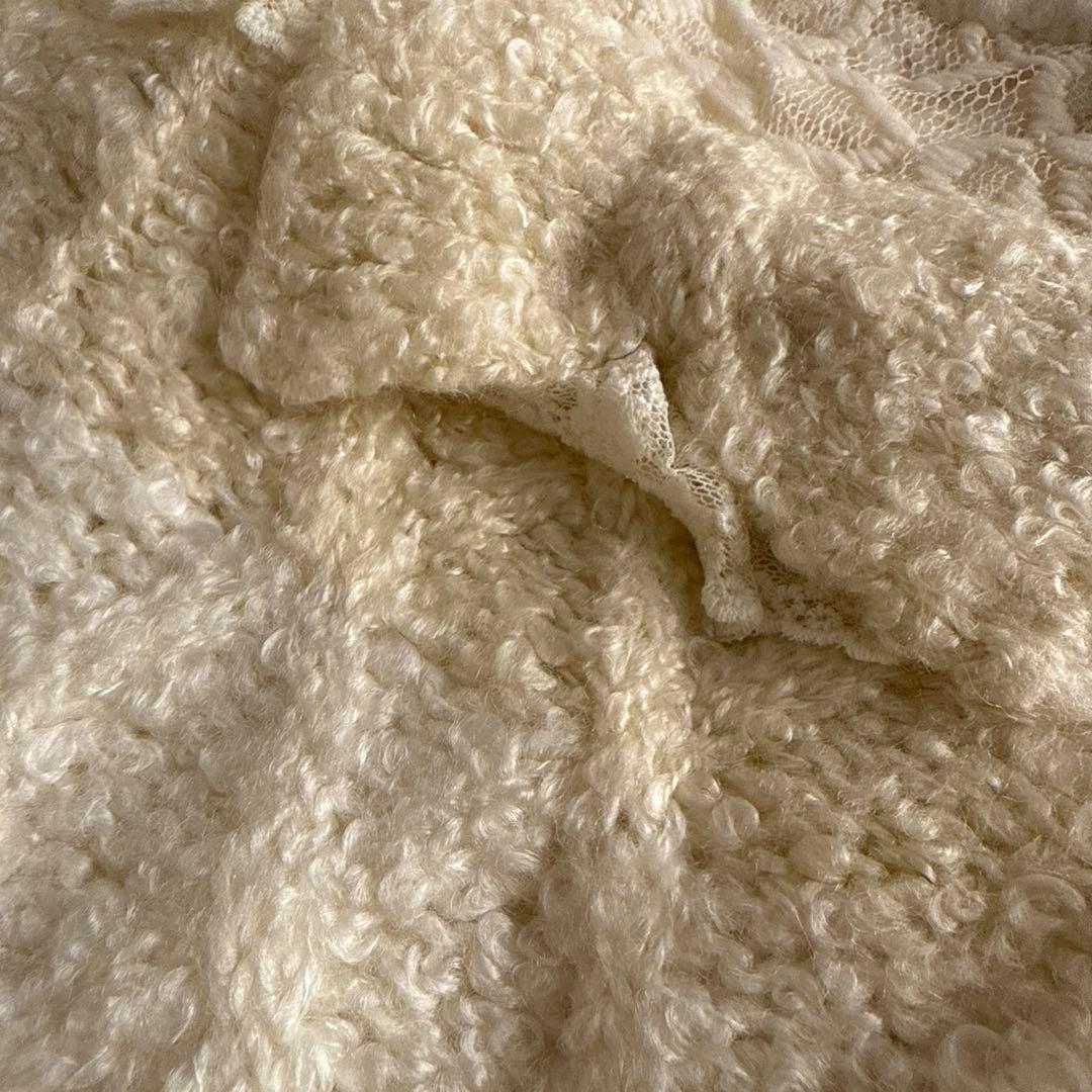 リズリサLIZ LISA ボーダー ニット レース リボン ボリューム袖 タグ付