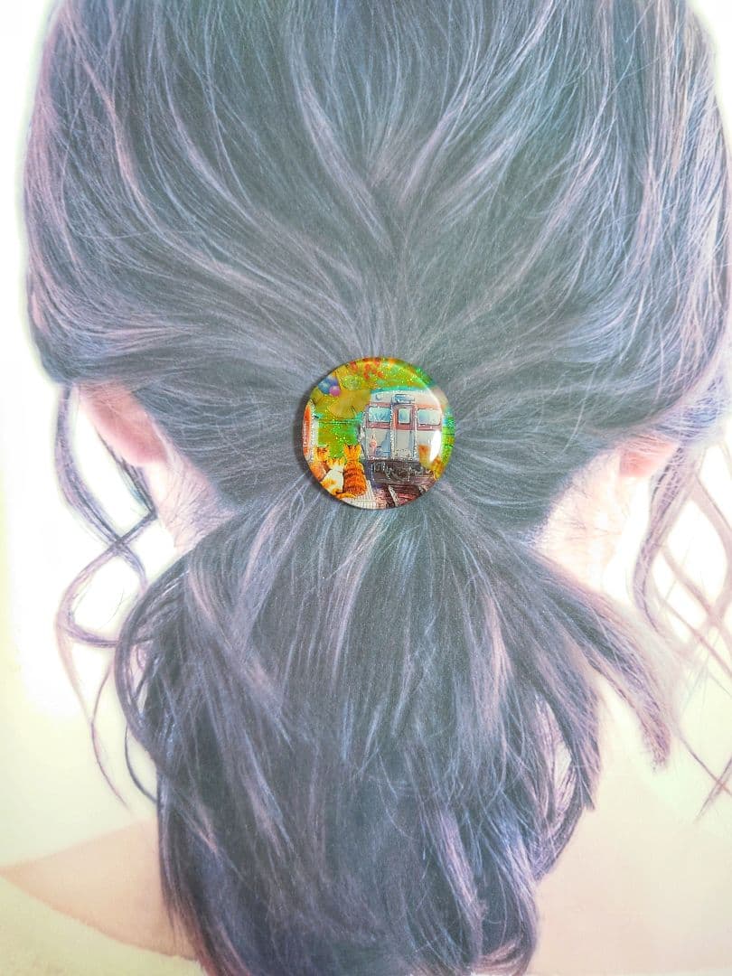 レジン　猫　ヘアゴム　ブローチ　ポニーフック　No.276