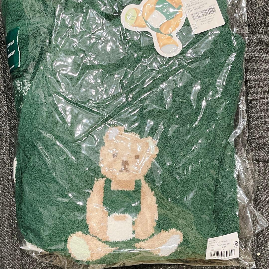 スターバックス ジェラートピケ パウダースタージャガードカーディガン グリーン