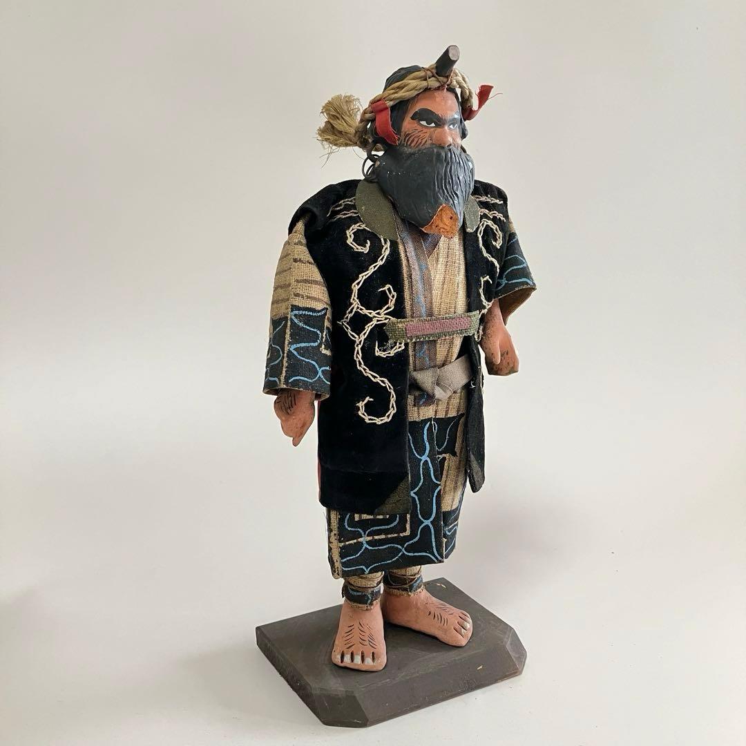 北海道　昭和初期　アイヌ　風俗人形　夫婦像　民俗資料　厚司織　タマサイ　民芸