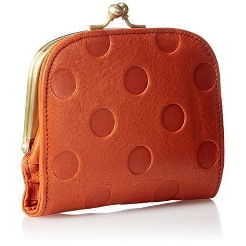 新品　レディース　お財布　コンパクト　がま口　オレンジ　水玉　ドット　ズッケロ