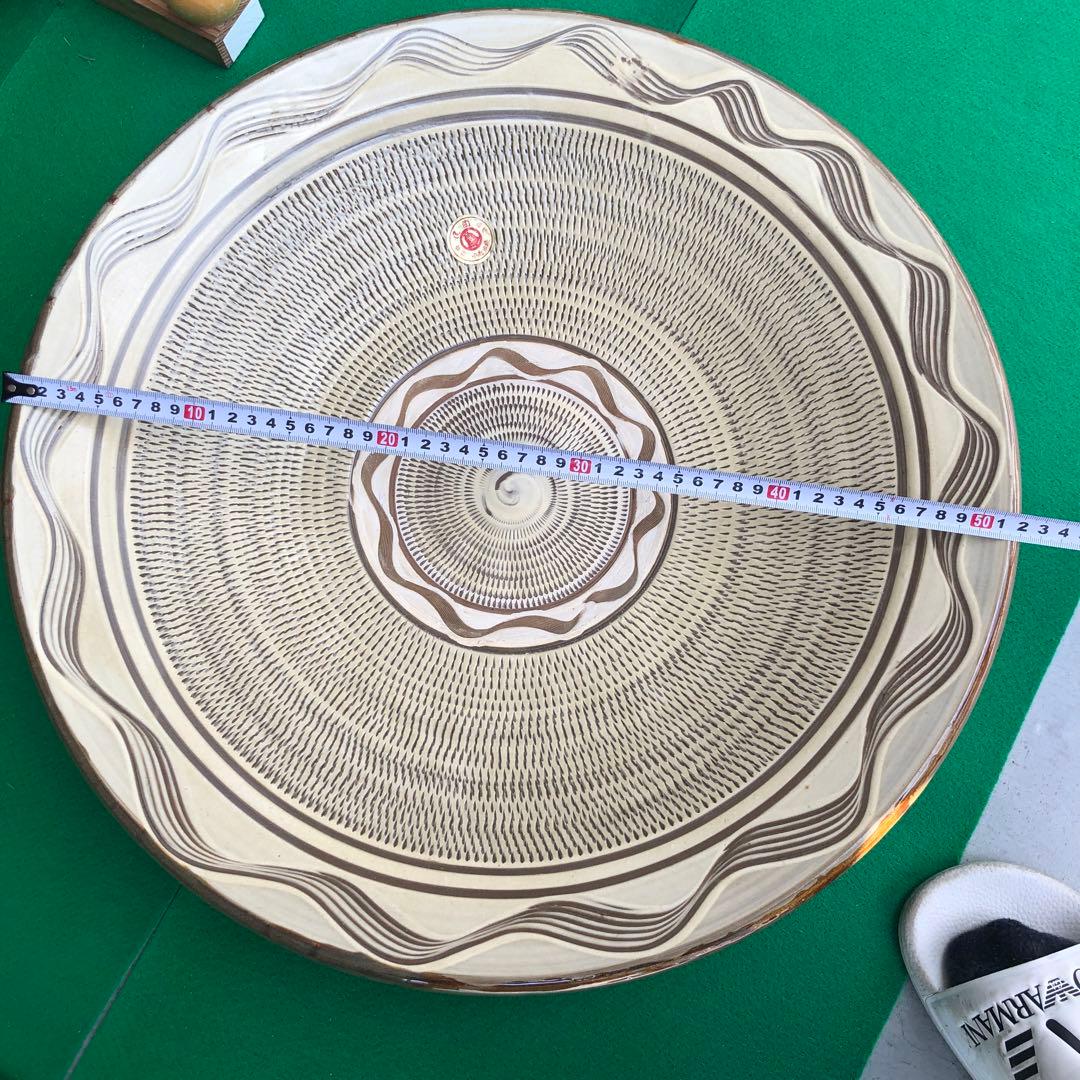 小鹿田焼　特大皿　陶芸　骨董品