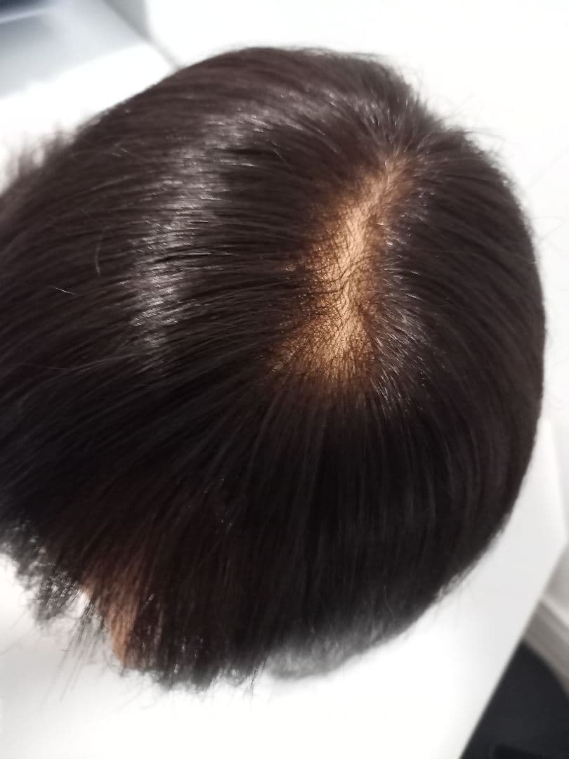 人毛100％　ダークブラウン ストレート　ロングウィッグ　医療用