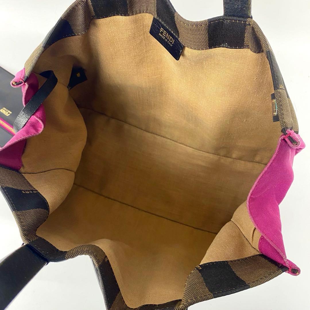 【希少】フェンディ トートバッグ ペカン柄 8BH252 ナイロンキャンバス