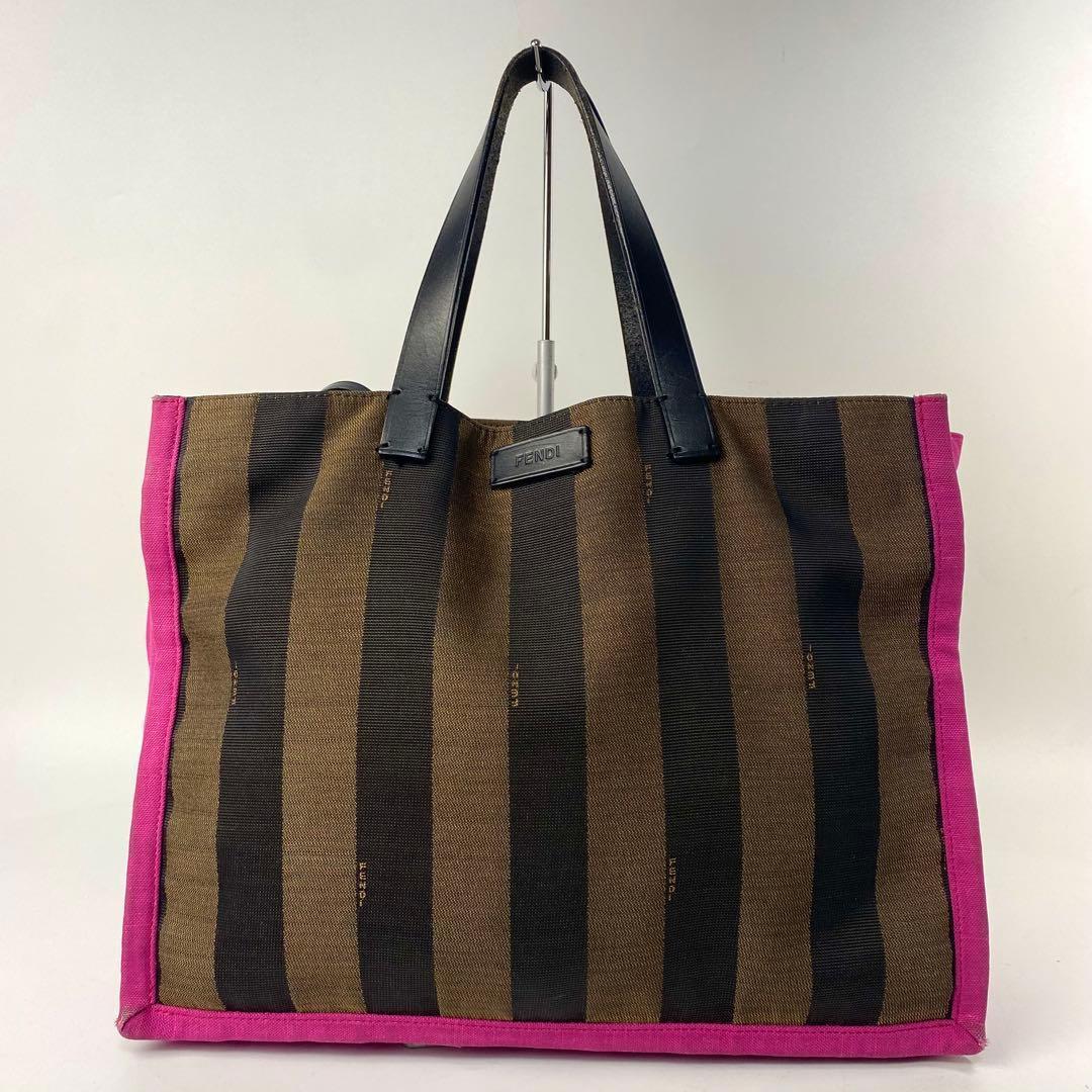 【希少】フェンディ トートバッグ ペカン柄 8BH252 ナイロンキャンバス
