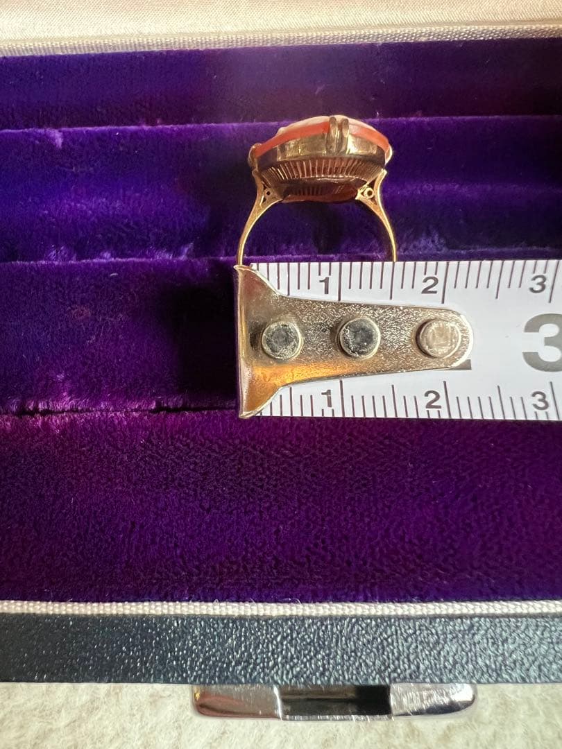 K18刻印 シェルカメオ ゴールドリング 指輪　アンティーク