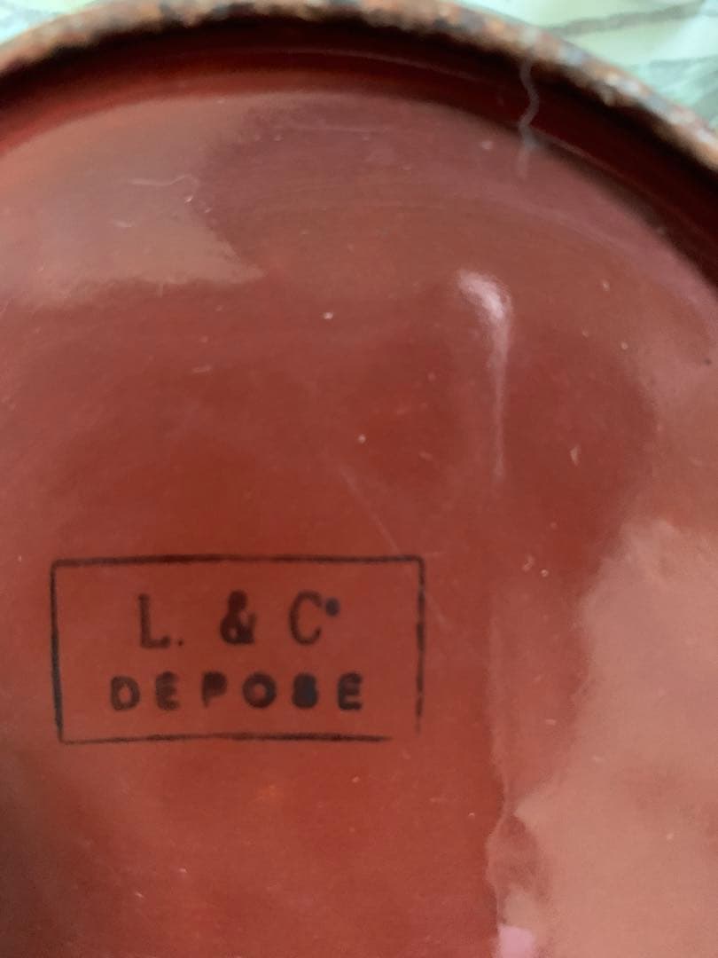 アンティーク　ホーロー　キャニスター　チョコレート色