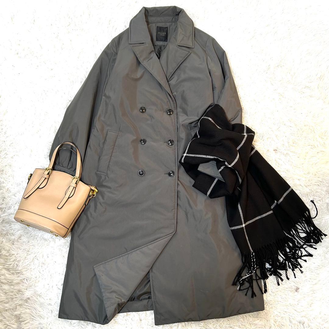 【新品】ダーマコレクション 撥水加工 中綿テーラード ロングコート９号ベルト付