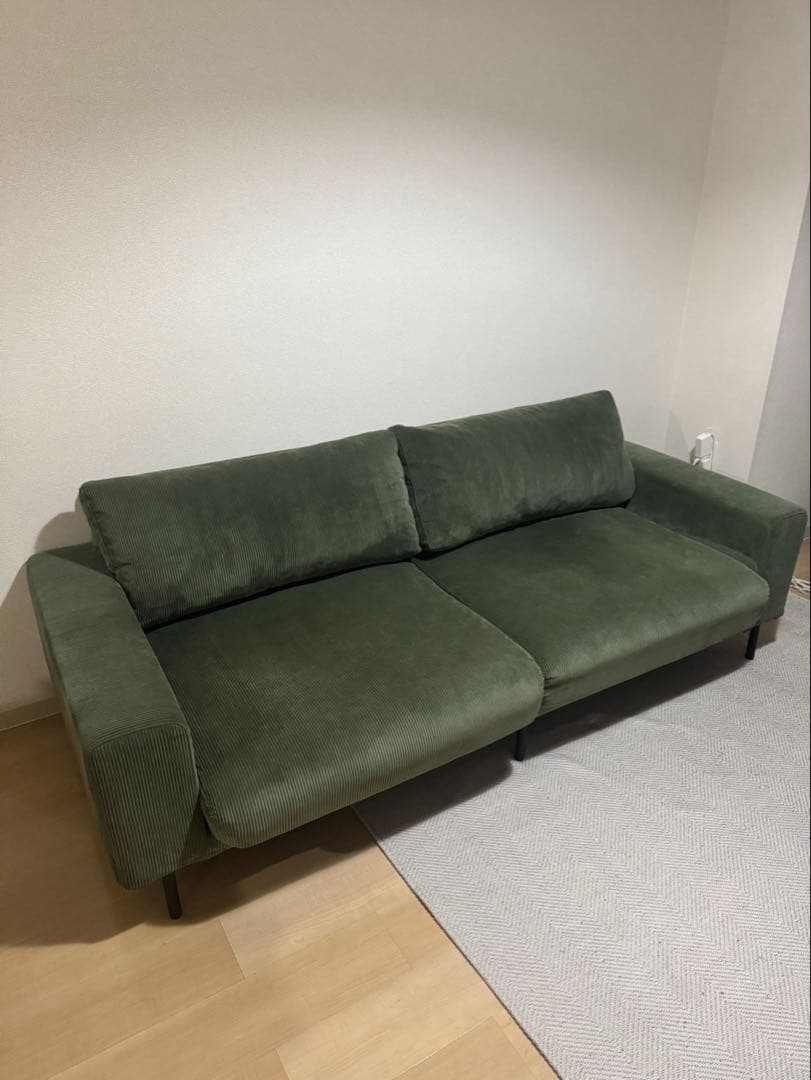 プルートソファ2.5人掛け オリーブグリーン（コーデュロイ）CRASH GATE