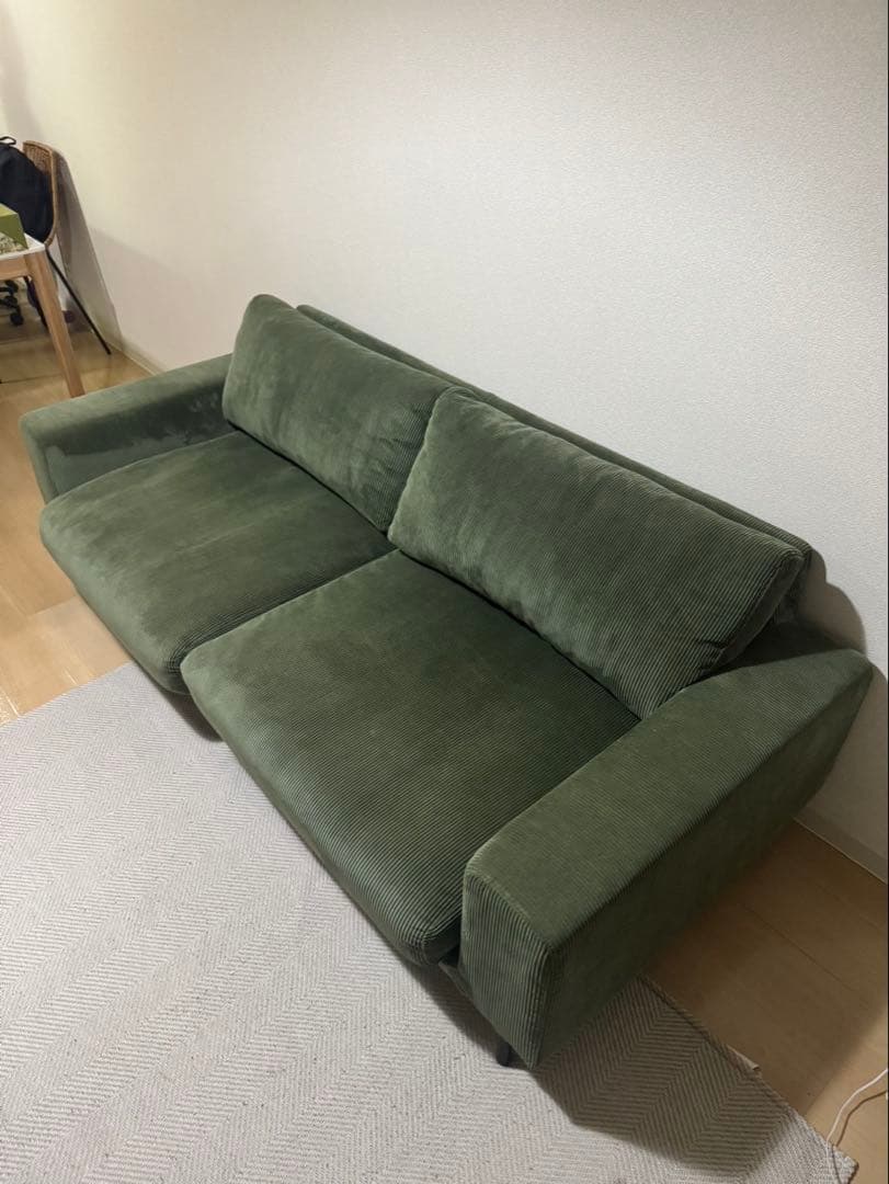 プルートソファ2.5人掛け オリーブグリーン（コーデュロイ）CRASH GATE
