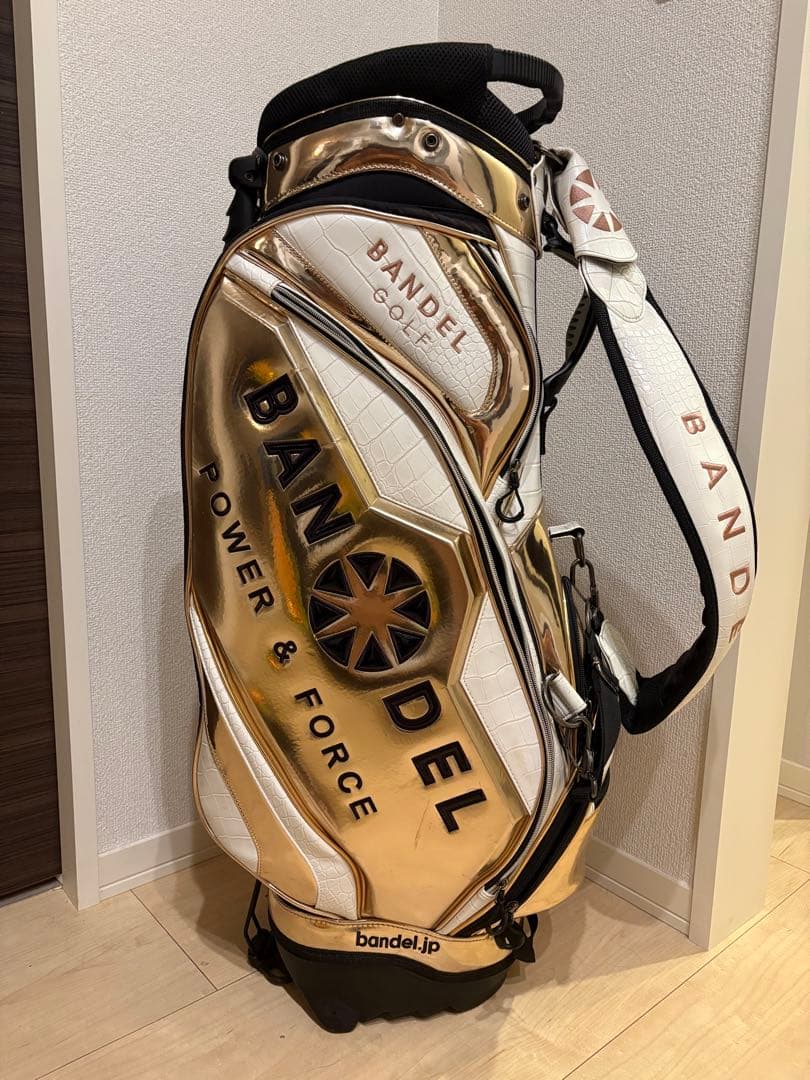 BANDEL バンデル ゴルフバッグ キャディバッグ ゴールド・ホワイト 限定品