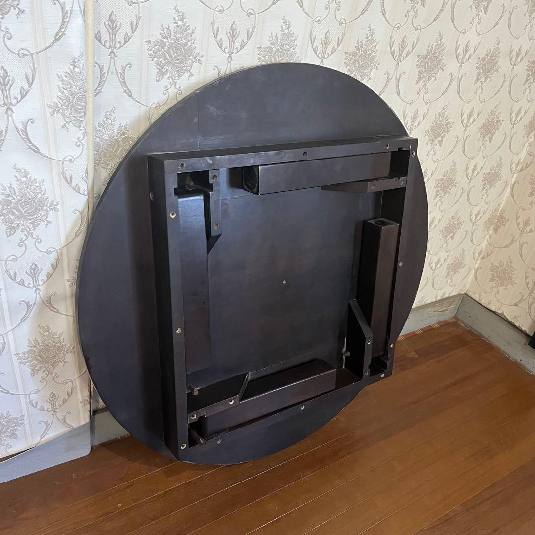 【アンティーク】木製 折り畳み式円卓 ちゃぶ台 座卓 センターテーブル 古家具