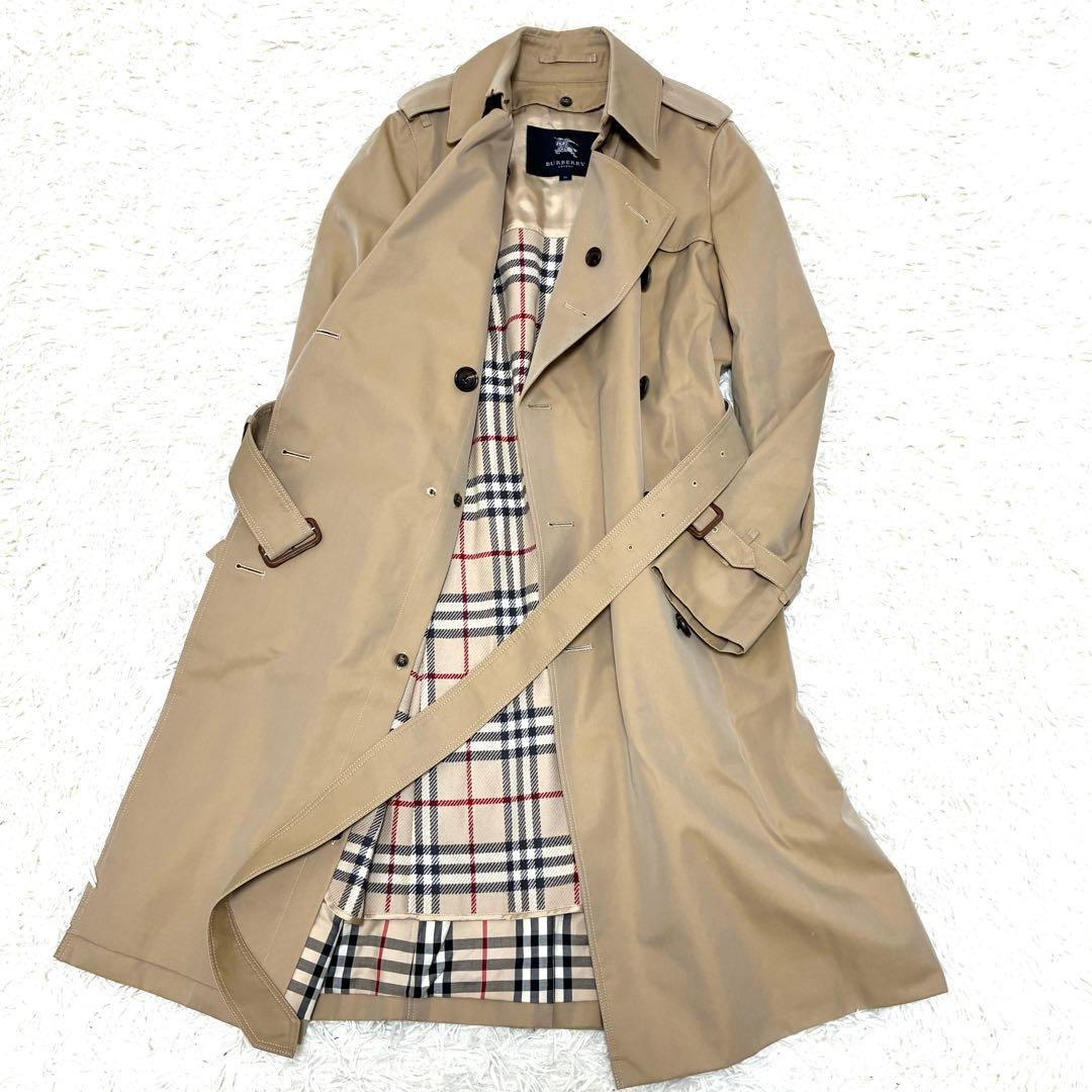 未使用に近い バーバリー ライナー付 トレンチコート ノバチェック ベルト 36