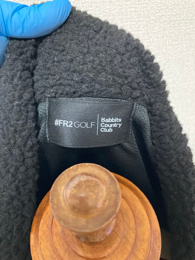 #FR2 GOLF ボアフリース ロゴ バックプリント 黒 ゴルフフェア 冬春秋